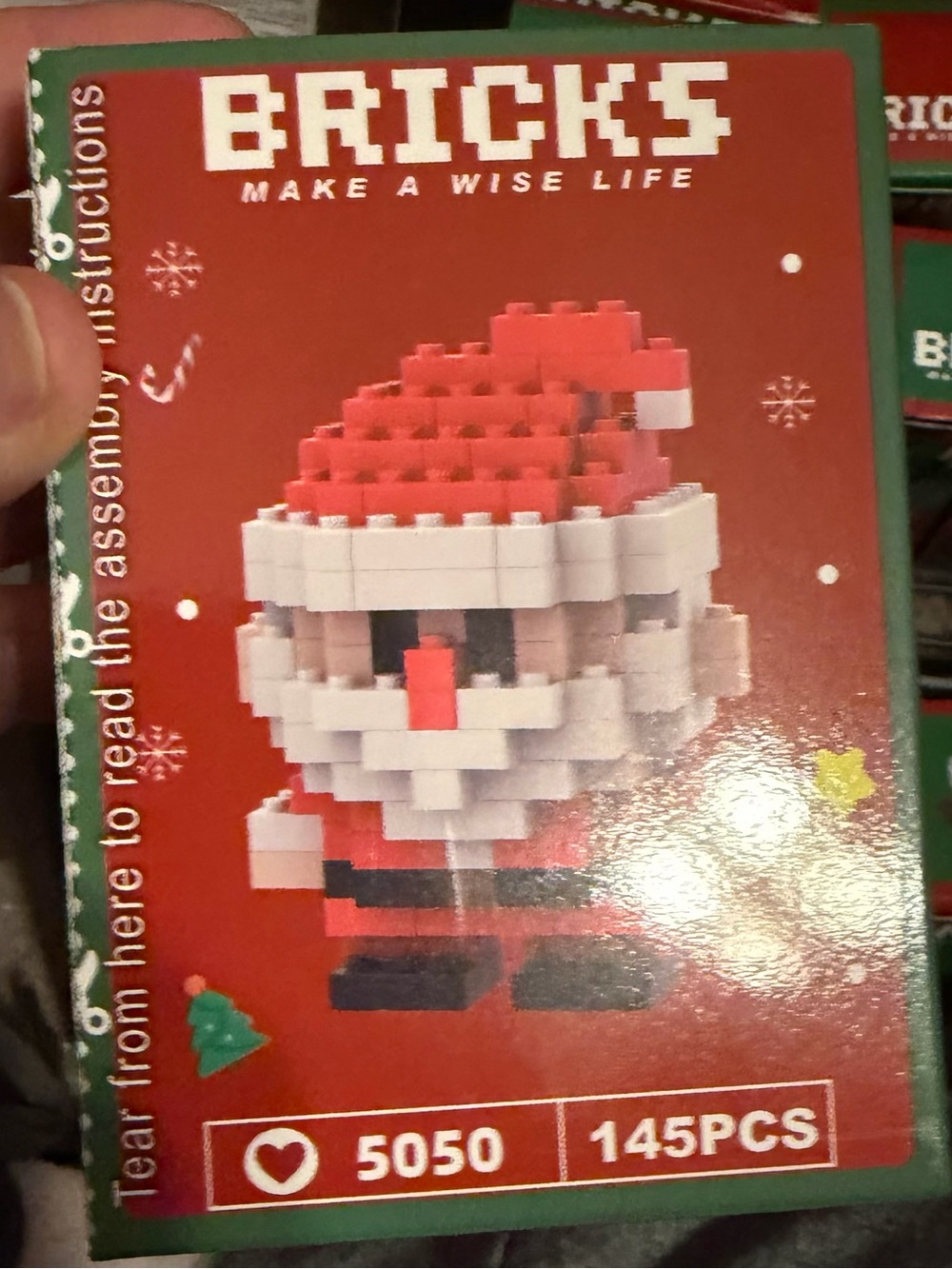 BRICKS Santa Micro Building Set - Red & White